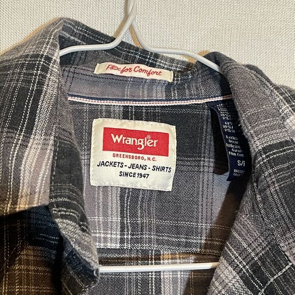 Men's Wrangler Button Down Shirt‎ Grey and Black Western Small - Picture 3 of 4